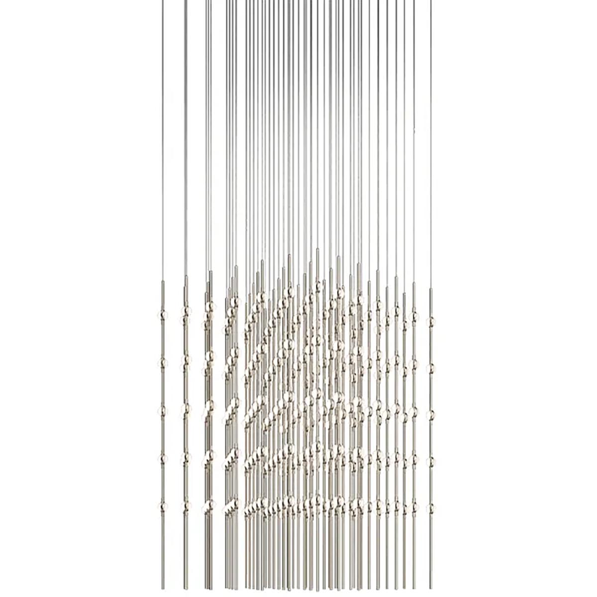 Sonneman 2169.13W Constellation Cosmic Cube LED 30 inch Satin Nickel Chandelier Ceiling Light in 3000K, White Optical Acrylic, 10 FT. Cord