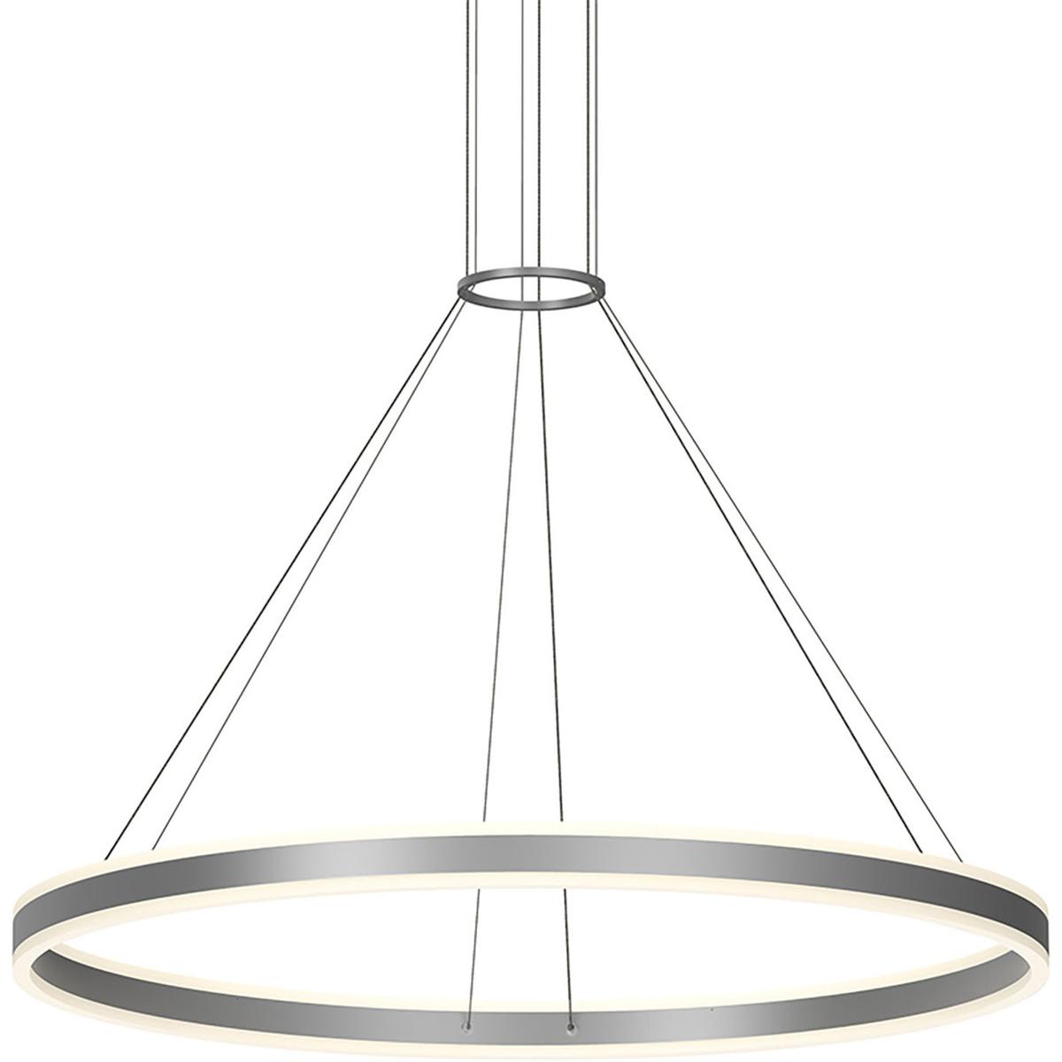 Sonneman 2307.16 Double Corona LED 47.25 inch Bright Satin Aluminum Pendant Ceiling Light in Standard Suspension