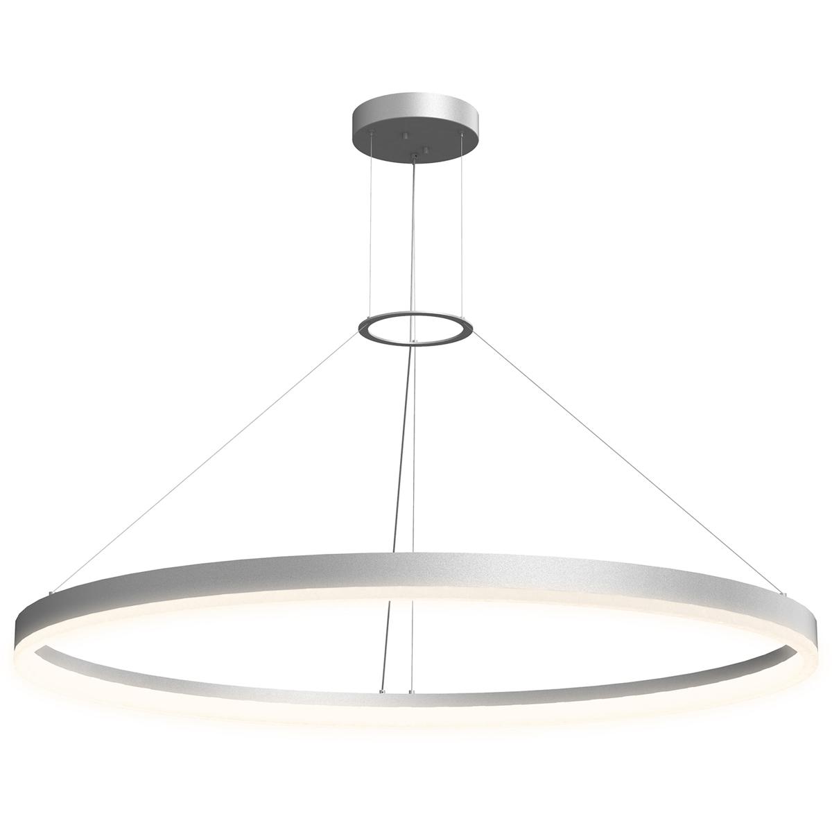 Sonneman 2318.16-35 Corona LED 48 inch Bright Satin Aluminum Pendant Ceiling Light in 3500K, Standard Suspension