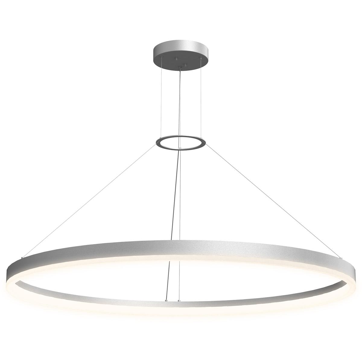 Sonneman 2318.16-J20 Corona LED 48 inch Bright Satin Aluminum Pendant Ceiling Light in 3000K, Add 20 ft. Cord