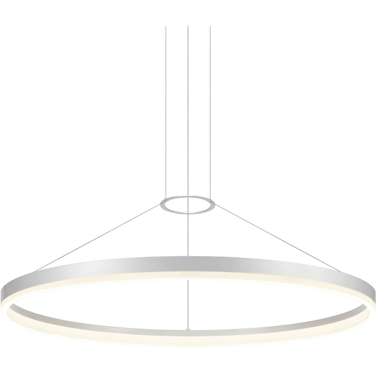 Sonneman 2318.16 Corona LED 48 inch Bright Satin Aluminum Pendant Ceiling Light in 3000K, Standard Suspension