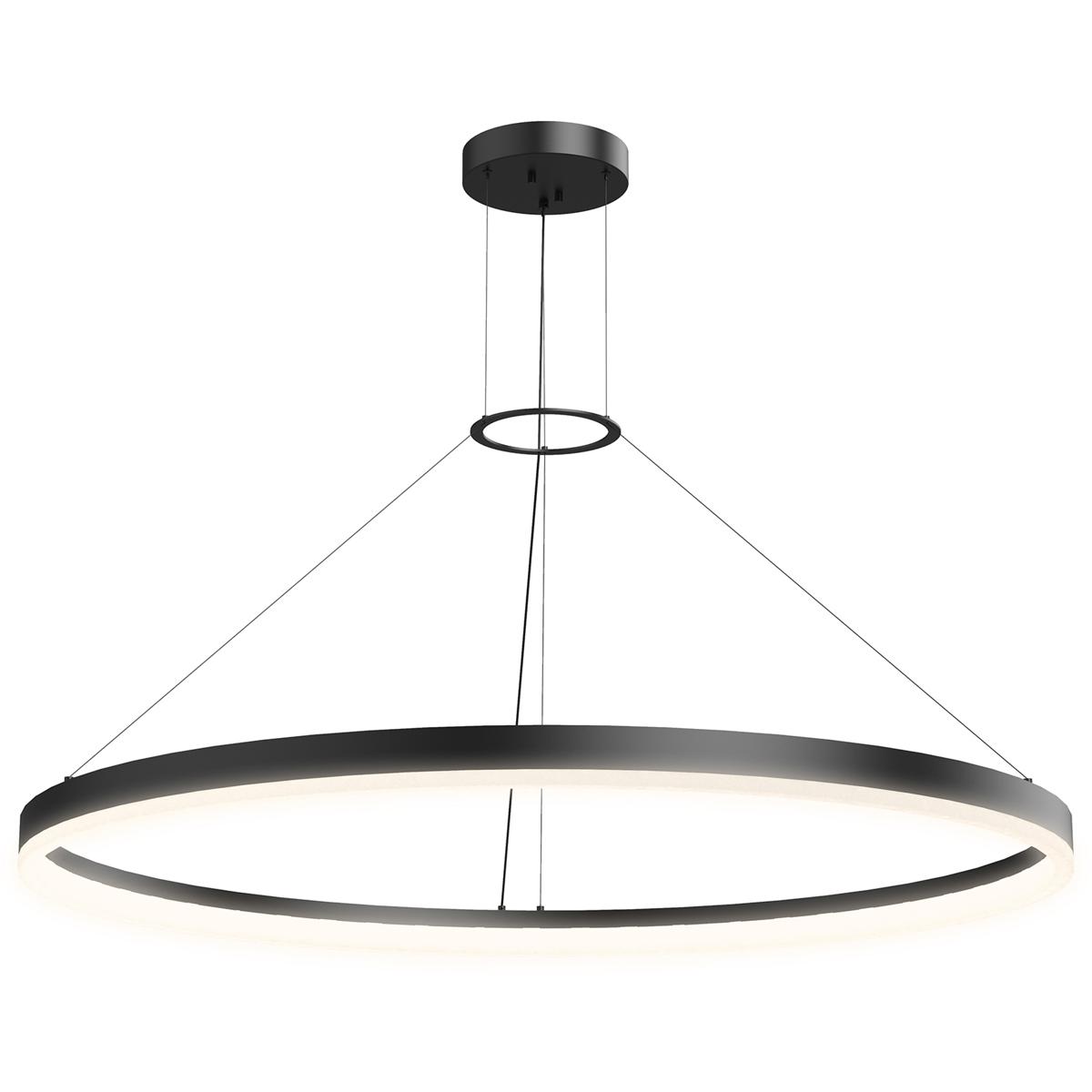 Sonneman 2318.25-35 Corona LED 48 inch Satin Black Pendant Ceiling Light in 3500K, Standard Suspension