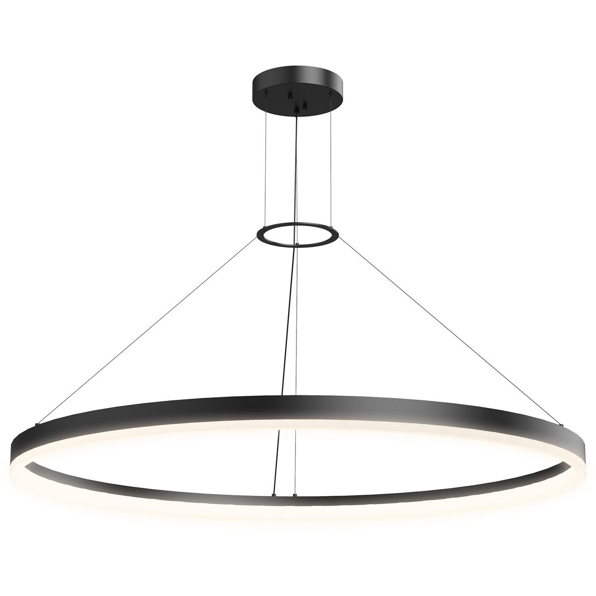Sonneman 2318.25-J20 Corona LED 48 inch Satin Black Pendant Ceiling Light in 3000K, Add 20 ft. Cord