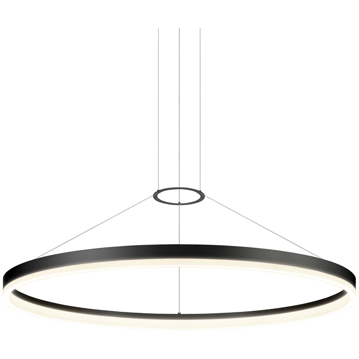 Sonneman 2318.25 Corona LED 48 inch Satin Black Pendant Ceiling Light in 3000K, Standard Suspension