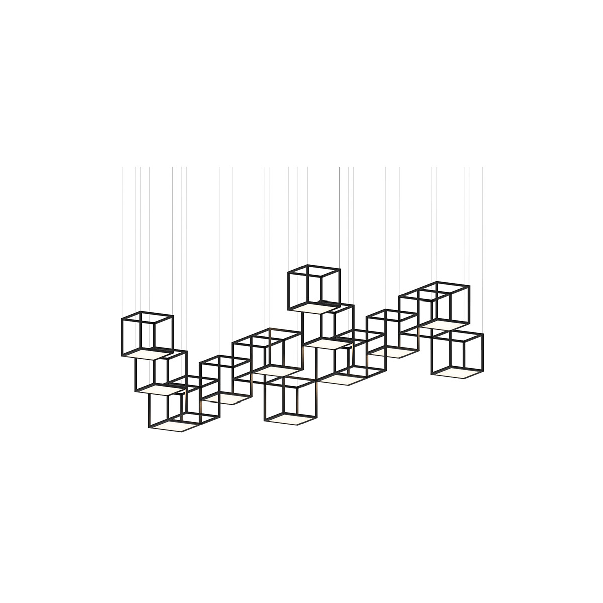 Sonneman 24Z0003K Cubix LED 120.5 inch Satin Black Pendant Ceiling Light