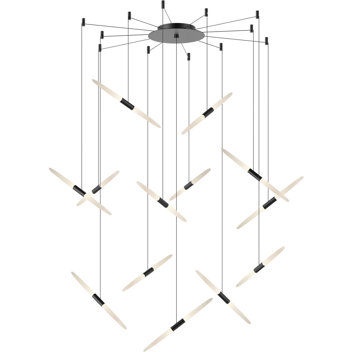 Sonneman 2895.25 Ballet LED 27.25 inch Satin Black Chandelier Ceiling Light in Standard Suspension