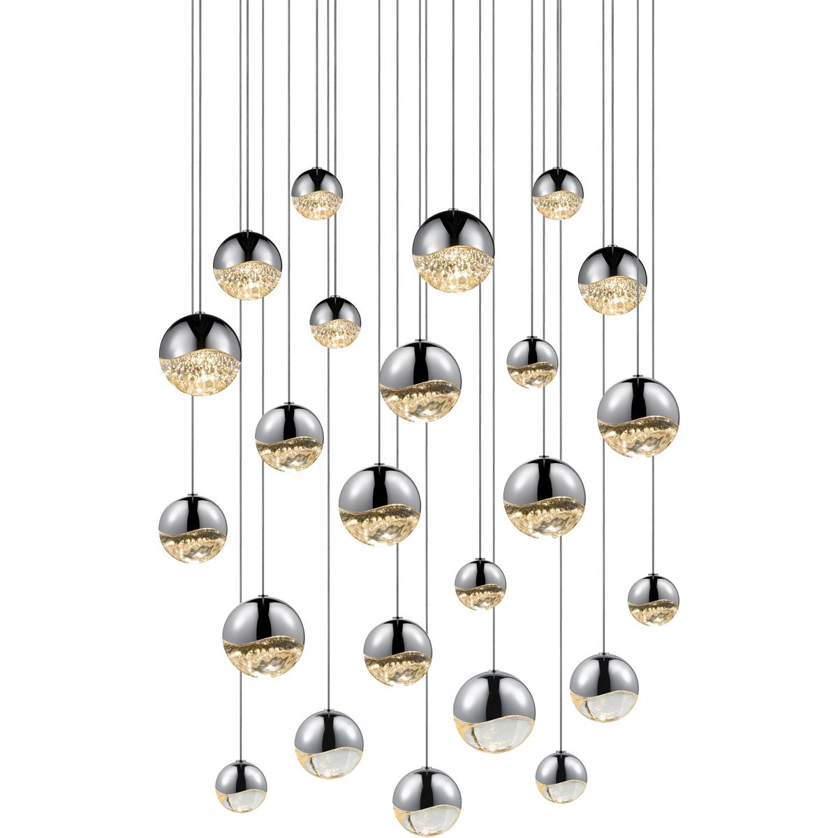 Sonneman 2918.01-AST Grapes LED 27 inch Polished Chrome Cluster Pendant Ceiling Light in Assorted