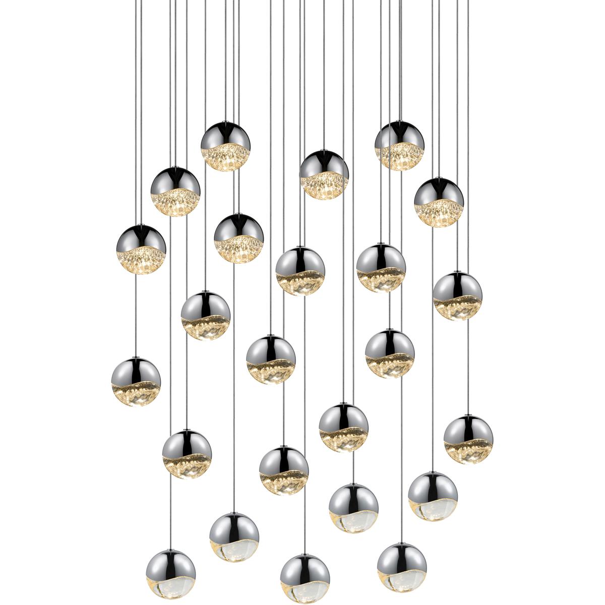 Sonneman 2918.01-MED Grapes LED 26.25 inch Polished Chrome Cluster Pendant Ceiling Light in Medium