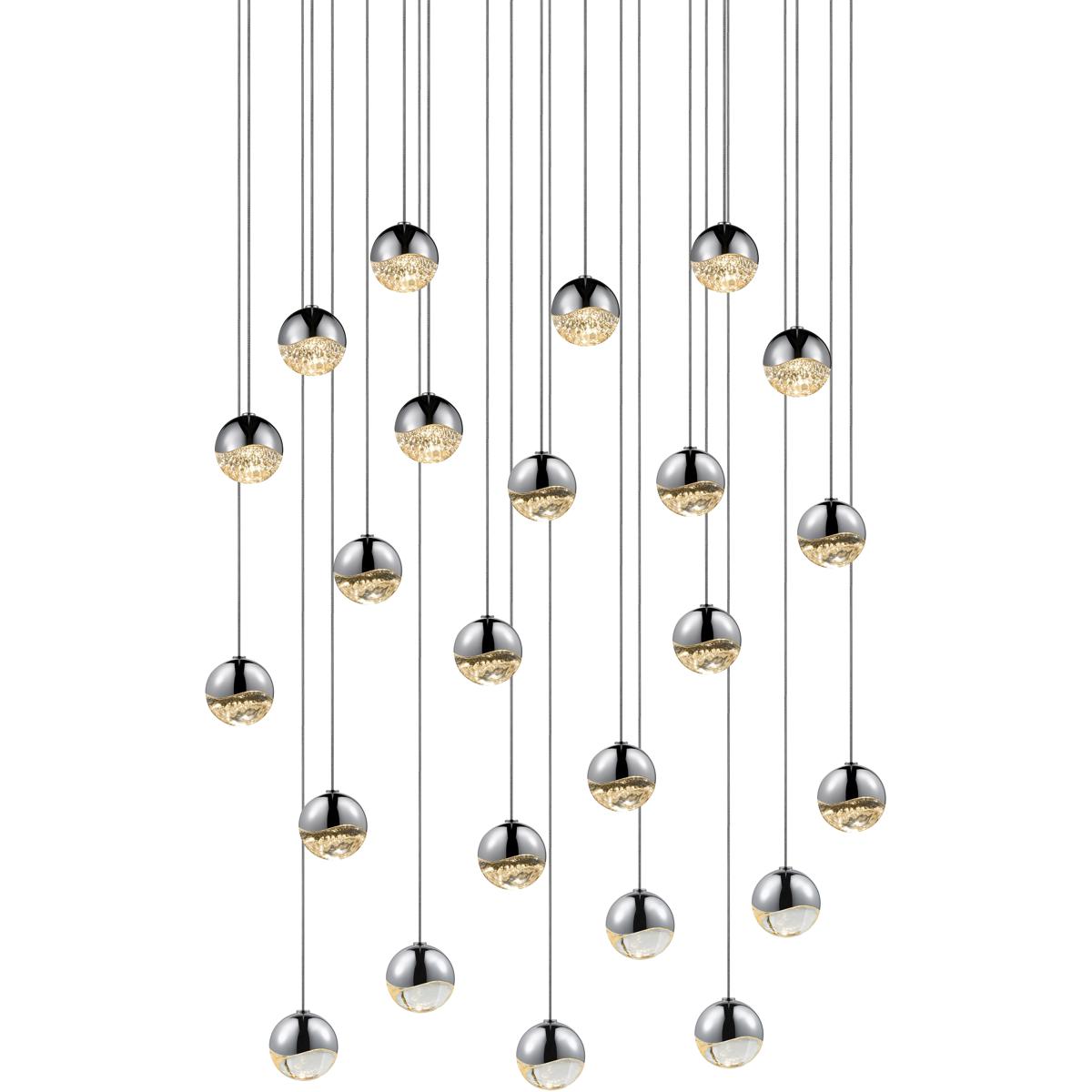 Sonneman 2918.01-SML Grapes LED 25.5 inch Polished Chrome Cluster Pendant Ceiling Light in Small