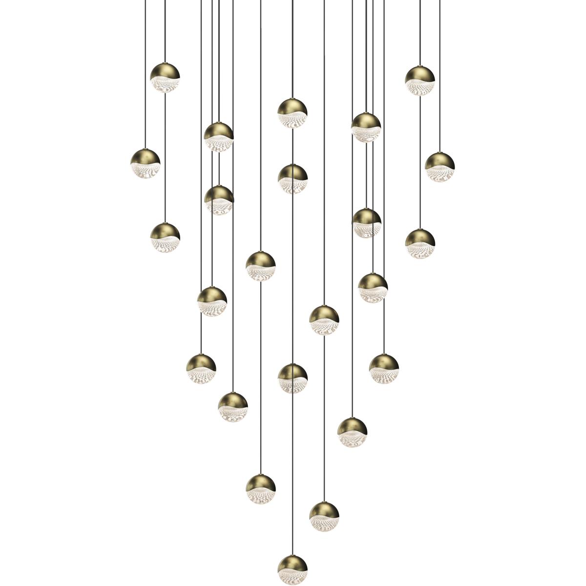Sonneman 2918.14-SML Grapes LED 25.5 inch Brass Pendant Ceiling Light in Small