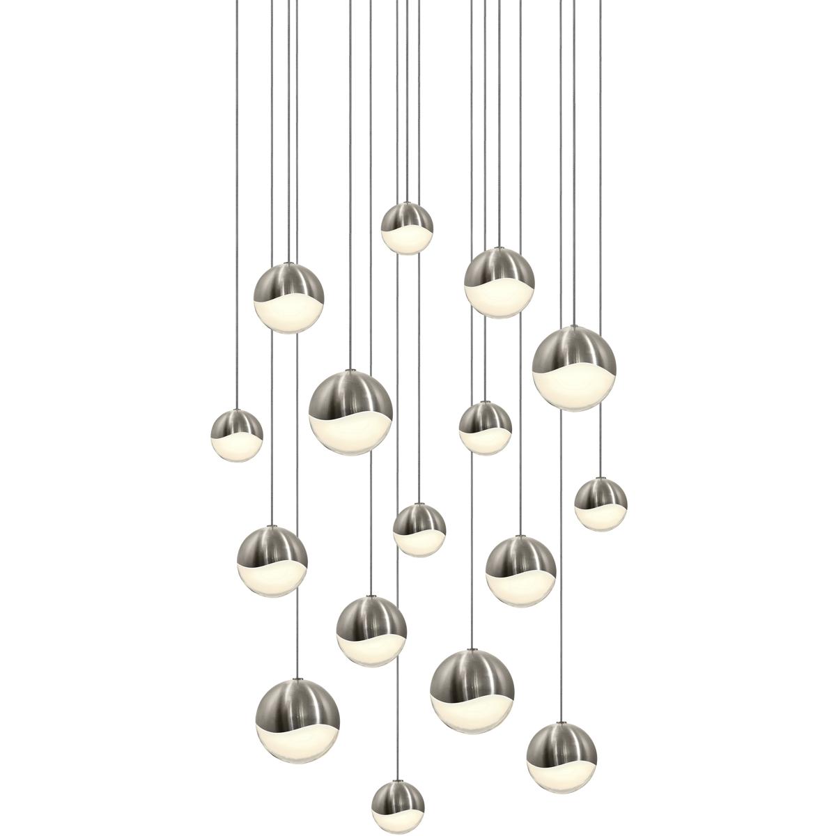 Sonneman 2923.13-AST Grapes LED 23.75 inch Satin Nickel Cluster Pendant Ceiling Light in Assorted