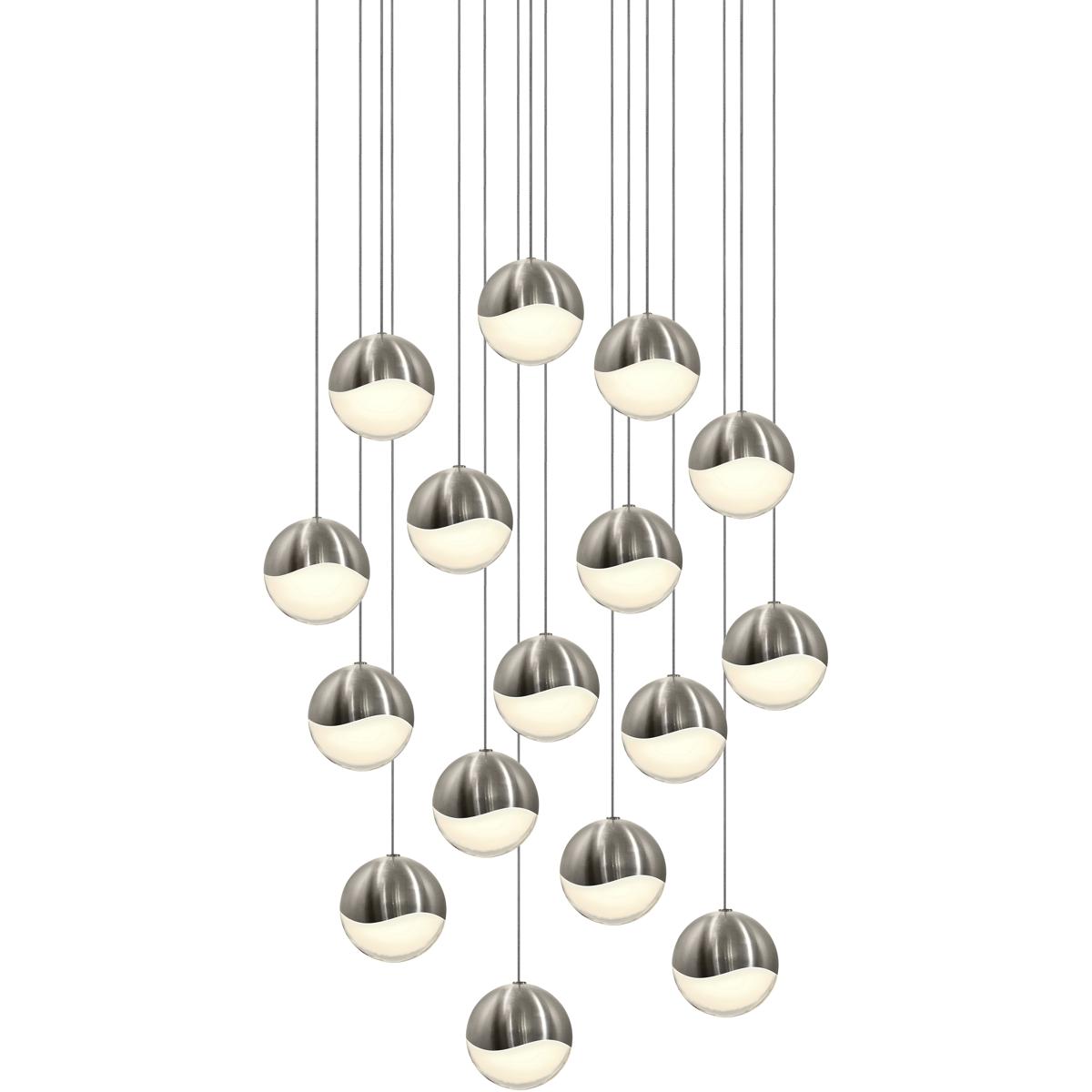 Sonneman 2923.13-LRG Grapes LED 23.75 inch Satin Nickel Cluster Pendant Ceiling Light in Large