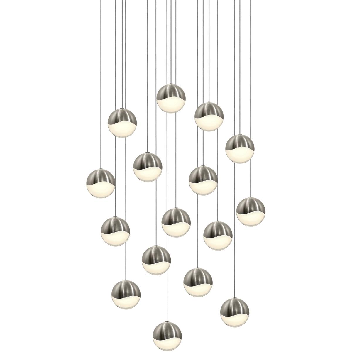 Sonneman 2923.13-MED Grapes LED 23.25 inch Satin Nickel Cluster Pendant Ceiling Light in Medium