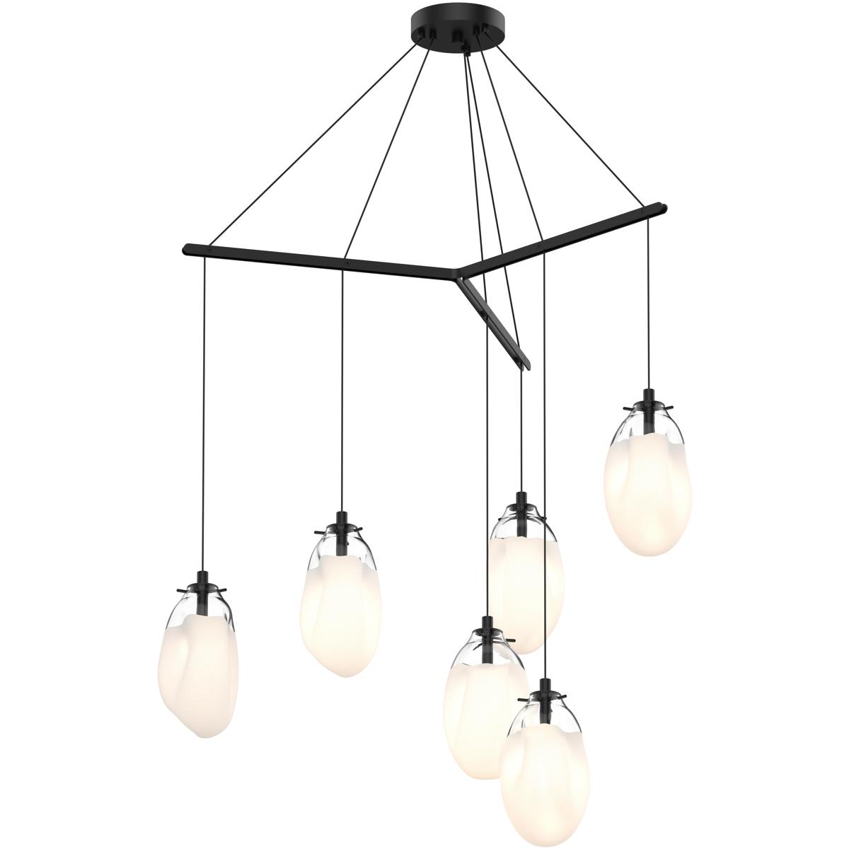 Sonneman 2976.25W Liquid LED 39.25 inch Satin Black Pendant Ceiling Light in White Glass