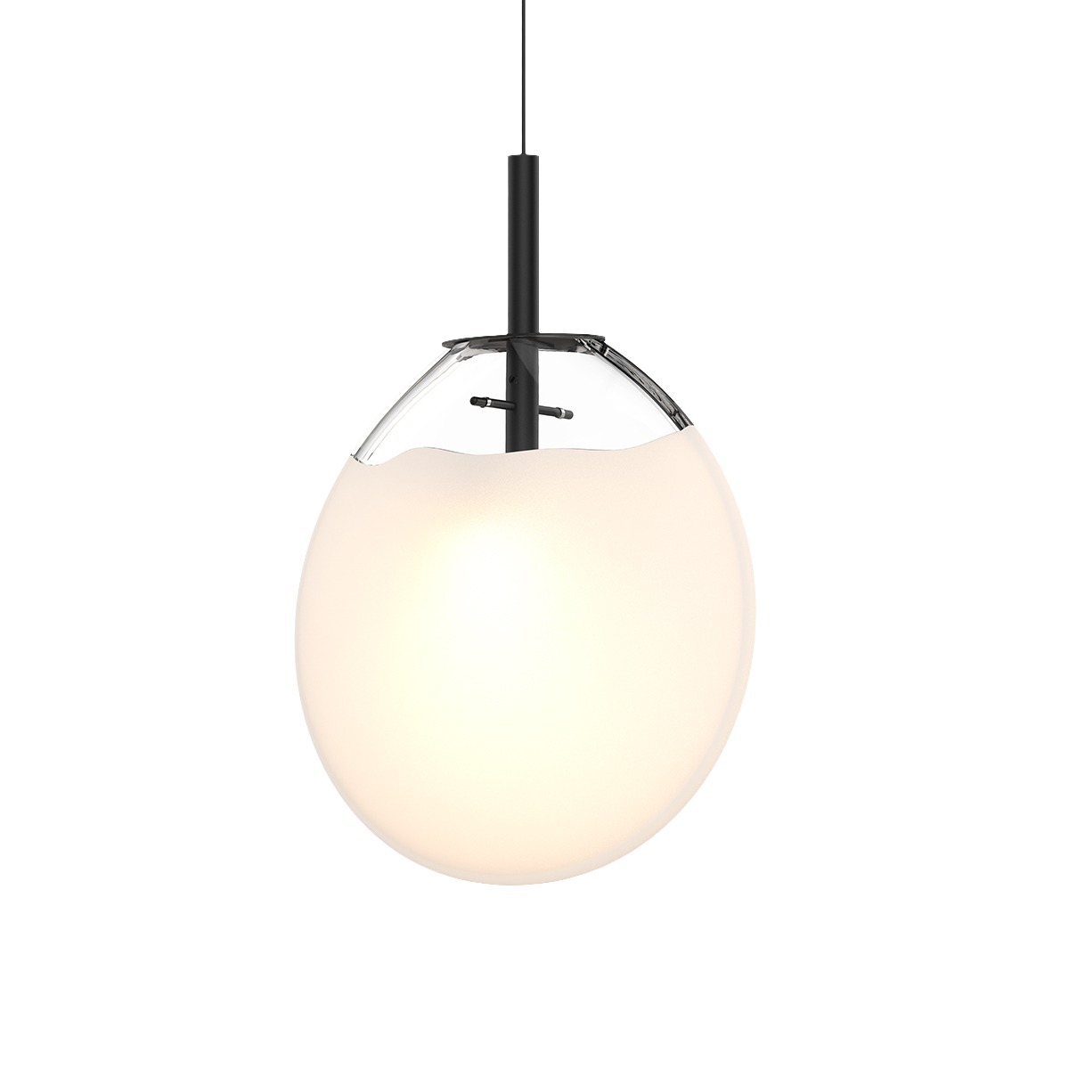 Sonneman 2990.25W-MED Cantina LED 12 inch Satin Black Pendant Ceiling Light in Poured White Glass