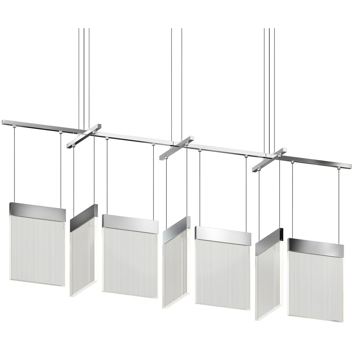 Sonneman 3096.01 V Panels 7 Light 56 inch Polished Chrome Pendant Ceiling Light