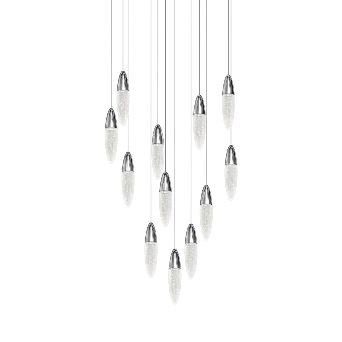 Sonneman 4164.01 Sultana LED 25.25 inch Polished Brass and Clear Pendant Ceiling Light