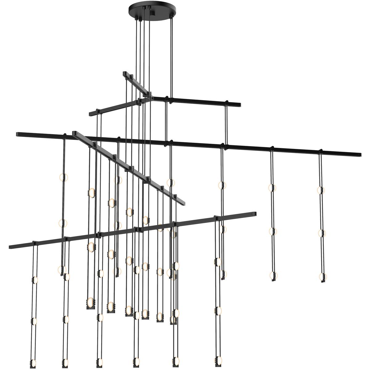 Sonneman S1D48K-JC06XX18-LL01 Suspenders LED 48 inch Satin Black Modular Pendant Composition Ceiling Light