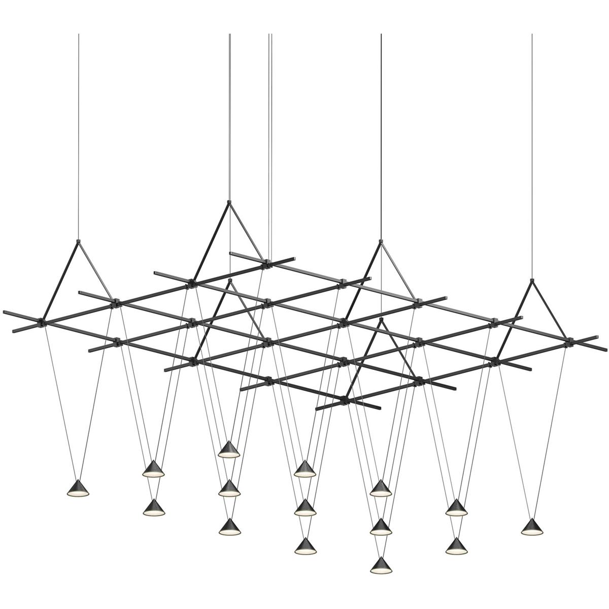Sonneman SLS1146 Suspenders LED 73 inch Satin Black Suspension Ceiling Light