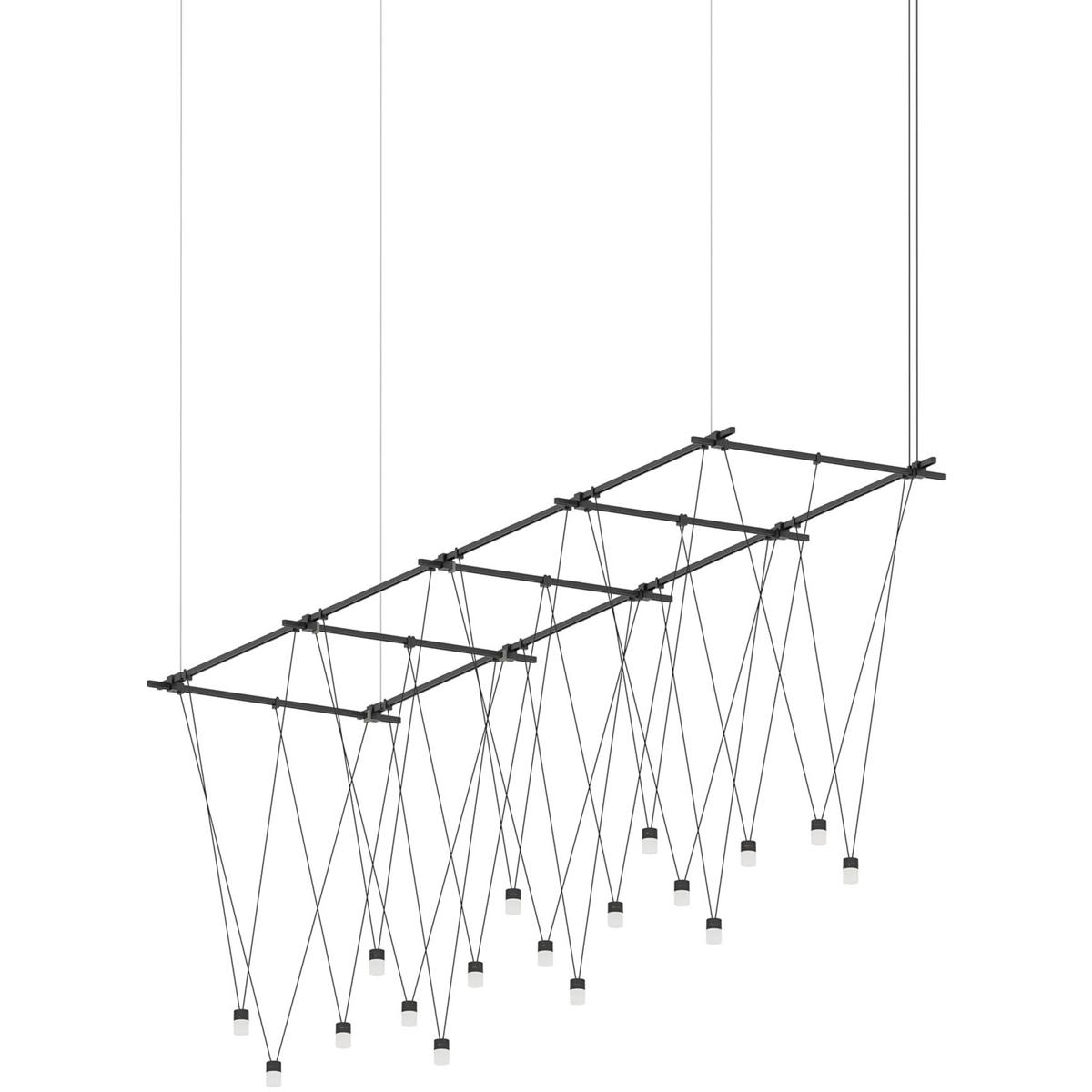 Sonneman SLS1148 Suspenders LED 24 inch Satin Black Suspension Ceiling Light, Multi-light