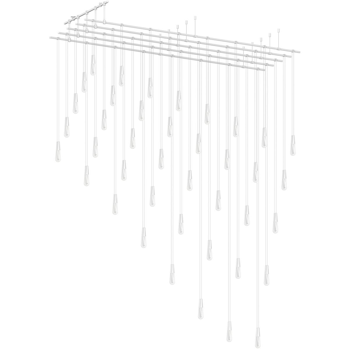 Sonneman SLS4237-W Suspenders LED 116.5 inch Satin White and Clear Chandelier Ceiling Light
