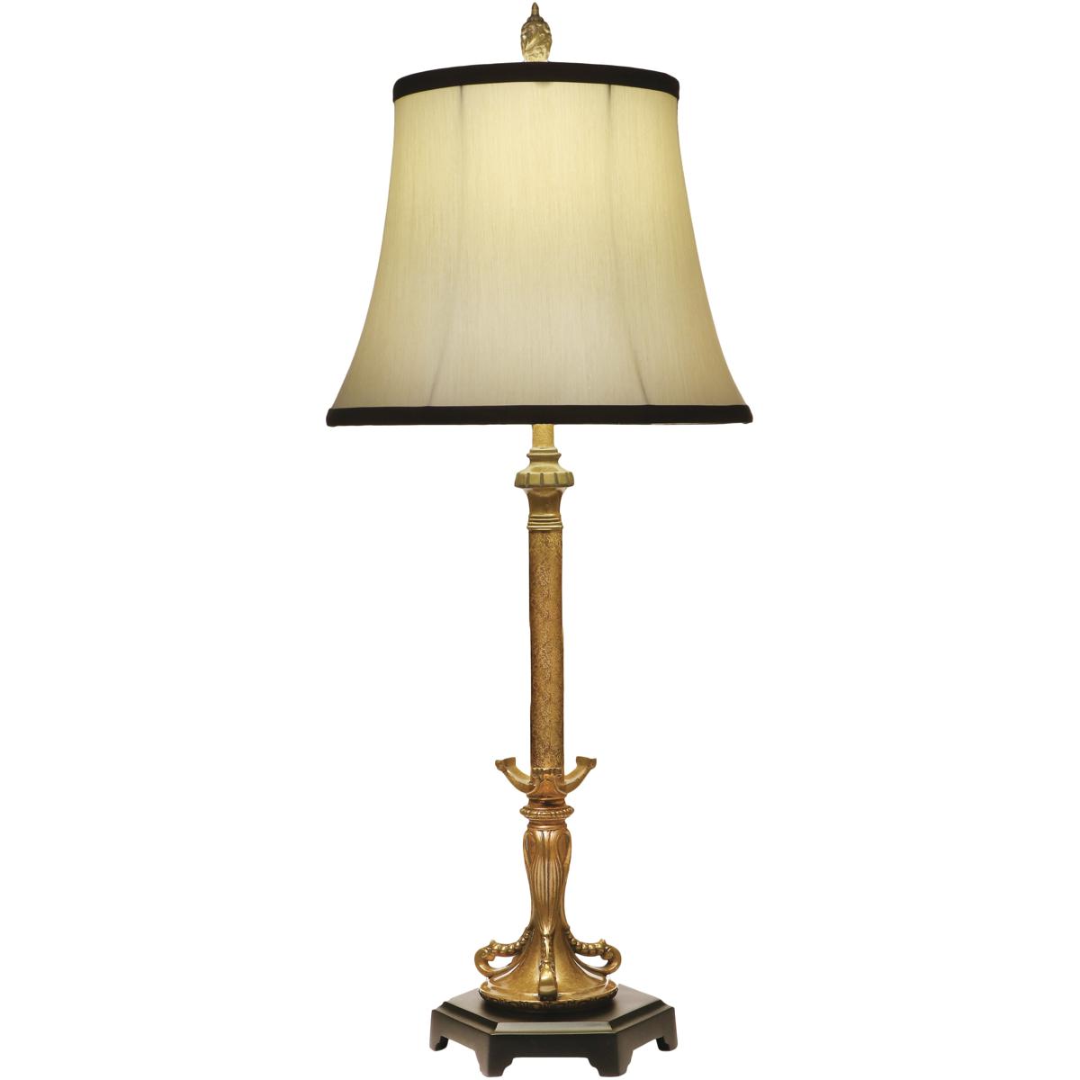 Lighting New York R-BL-A768-K461B-FG Stiffel Ellie 30 inch 150.00 watt French Gold and Matte White Buffet Lamp Portable Light BL-A768-K461B-FG - Open