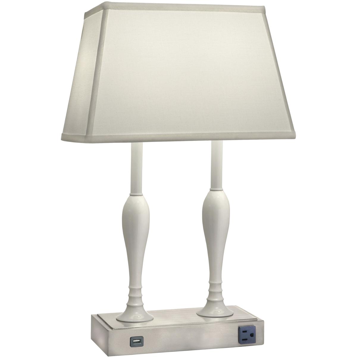 Lighting New York R-DL-K335-K515-GWH Stiffel Ellie 22 inch Gloss White and Satin Nickel Desk Lamp Portable Light DL-K335-K515-GWH - Open Box