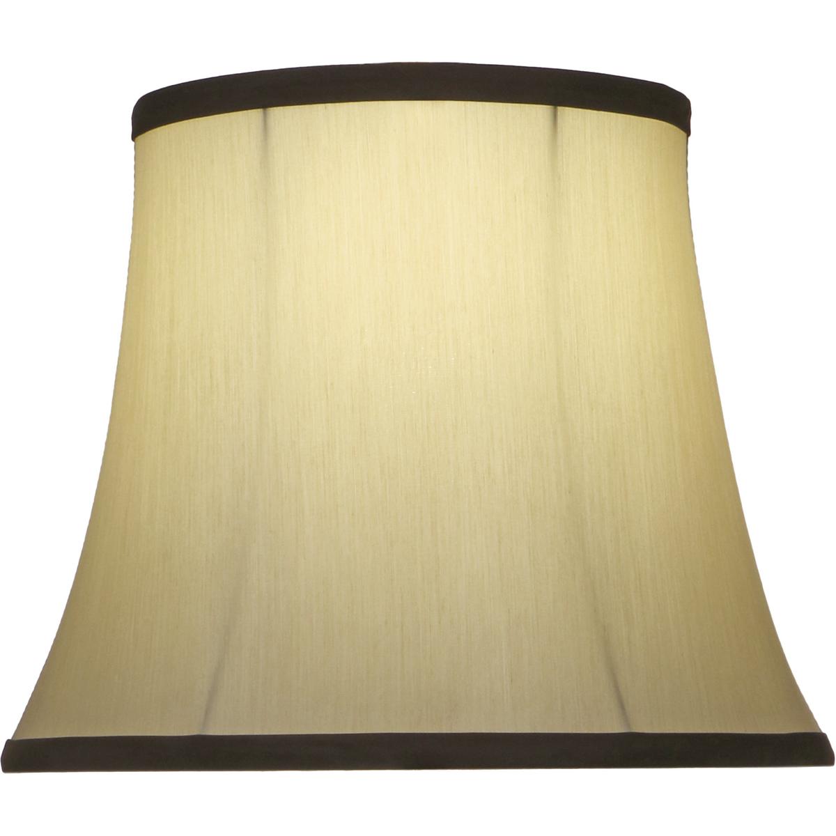 ST128 8 x 12 x 10 in. Softback Bell Lamp Shade, Eggshell Silksheen with Black Trim