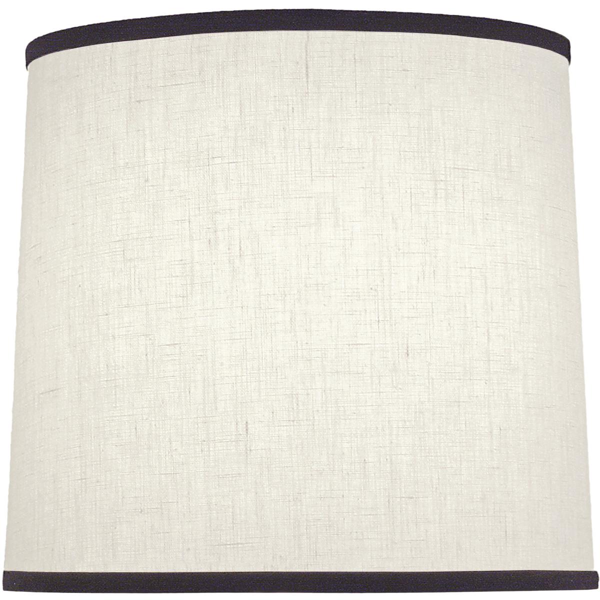 ST131 14 x 15 x 15 in. Hardback Deep Drum Lamp Shade, White Aberdeen & Black Trim