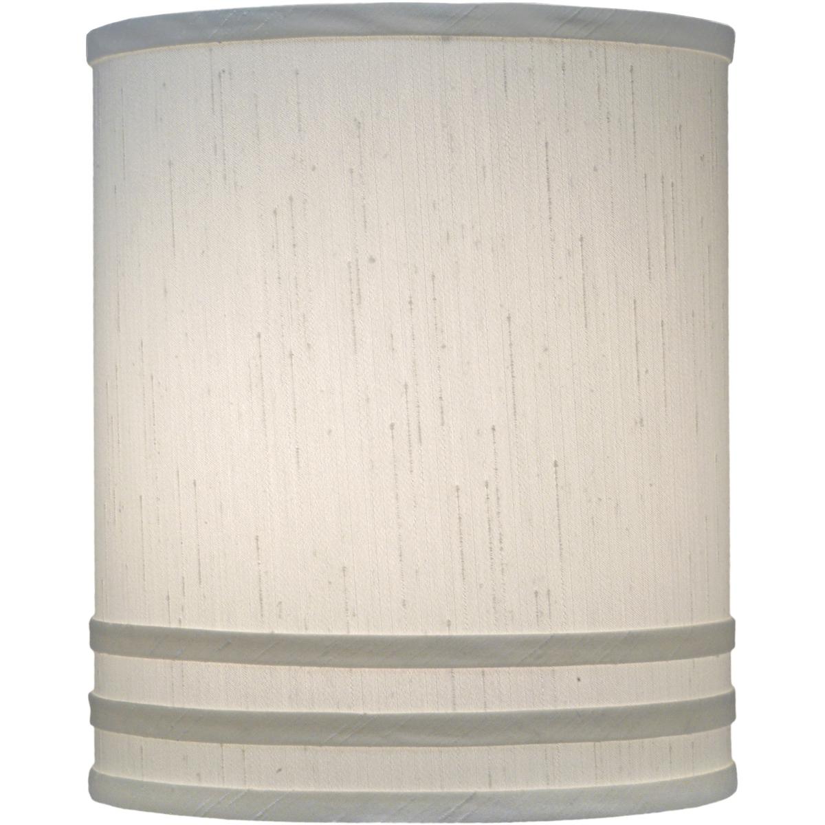 ST34 10 x 10 x 12 in. Hardback Cylinder Lamp Shade, Global White with Horizontal Stripe