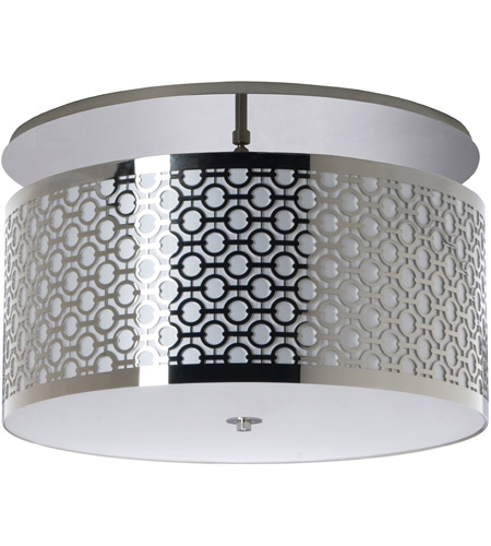 Stonegate Sbrec06l2 Pc 209 Brentwood Led 20 Inch Polished Chrome Semi Flush Mount Ceiling Light In Led 120 277v White Silk Dupioni