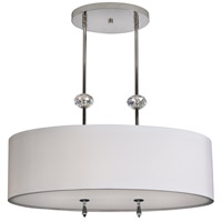Stonegate SATHP05MB-PN-206 Athens 3 Light 14 inch Polished Nickel Pendant Ceiling Light in Ivory Silk Dupioni photo thumbnail