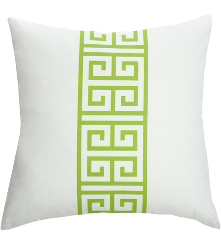 StyleCraft Home Collection DFS10017DS Dann Foley 24 inch White and Lime Green Decorative Pillow photo