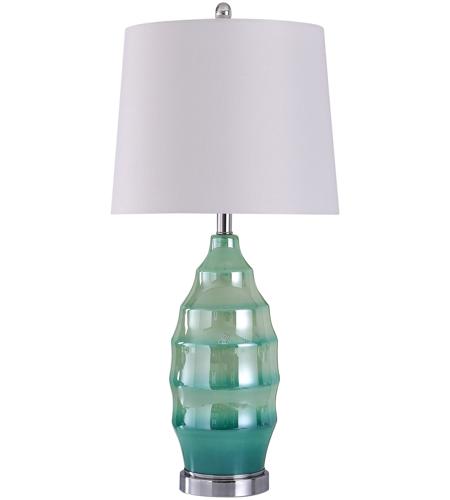 StyleCraft Home Collection L318557DS Bella 11 inch 150 watt Chrome and Blue Table Lamp Portable Light photo