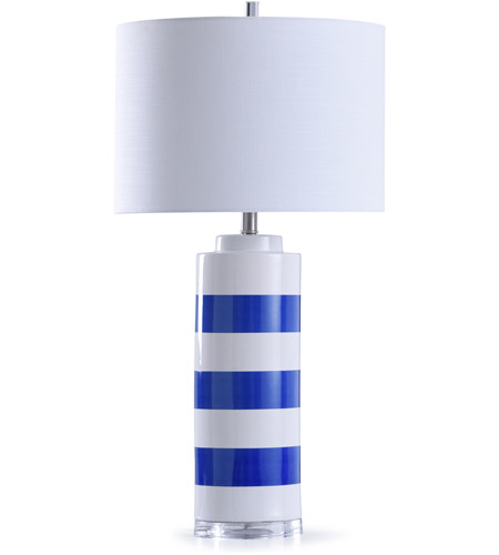 blue and white striped lamp