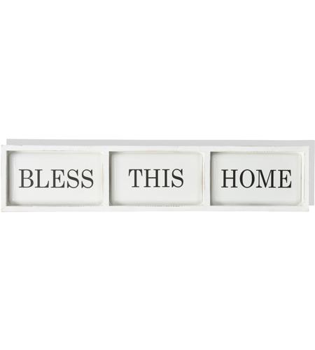 StyleCraft Home Collection WI42804DS Bless This Home Matte White Wall Art photo