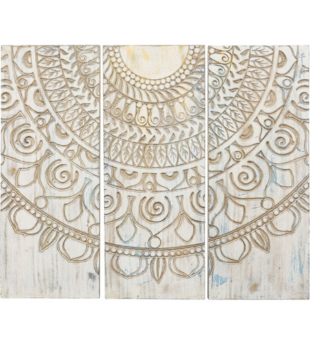 StyleCraft Home Collection WI532529DS Cameron Antique White Wall Art, Printed on Wood Panel photo