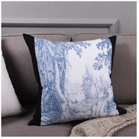 StyleCraft Home Collection DFS10010DS Dann Foley 24 inch White and Black and Blue Decorative Pillow alternative photo thumbnail