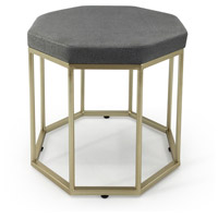 StyleCraft Home Collection F11506SXDS Cameron 16 inch Grey Gold Stool photo thumbnail