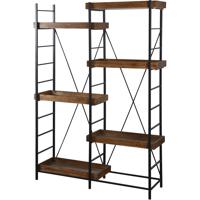 StyleCraft Home Collection SF25682DS Cameron Black Metal Finish and With Mahogany Wood Bookcase photo thumbnail