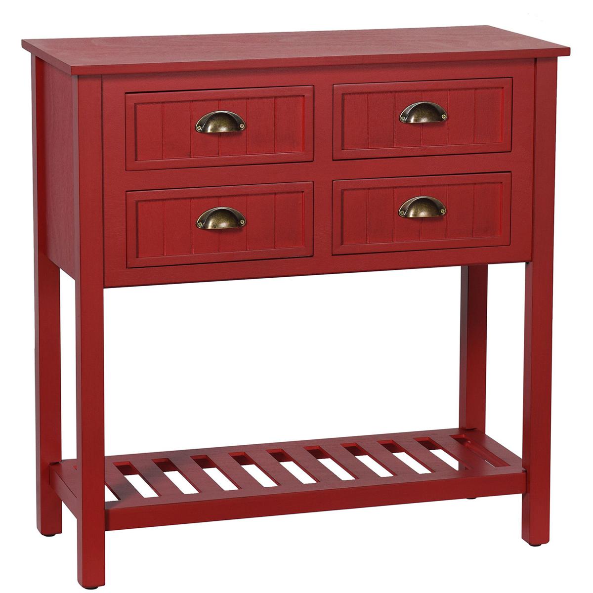 StyleCraft Home Collection AF102644DS Tipton 32 X 14 inch Antique Red Console Table