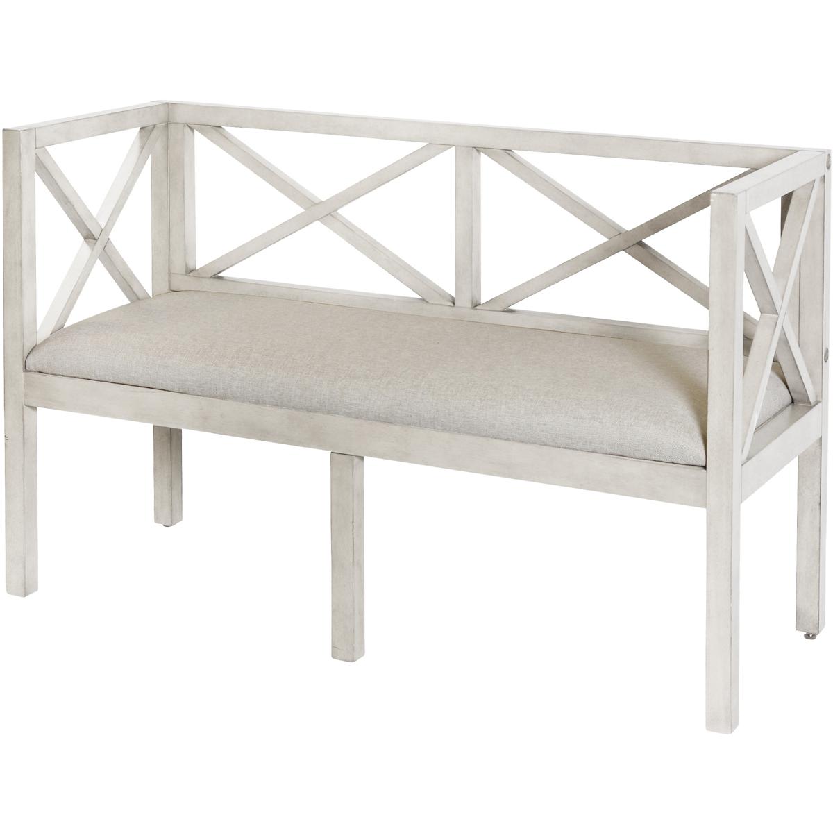 StyleCraft Home Collection DCV2430ADS Amanda Off White With Distressed Edges and Oatmeal Bench