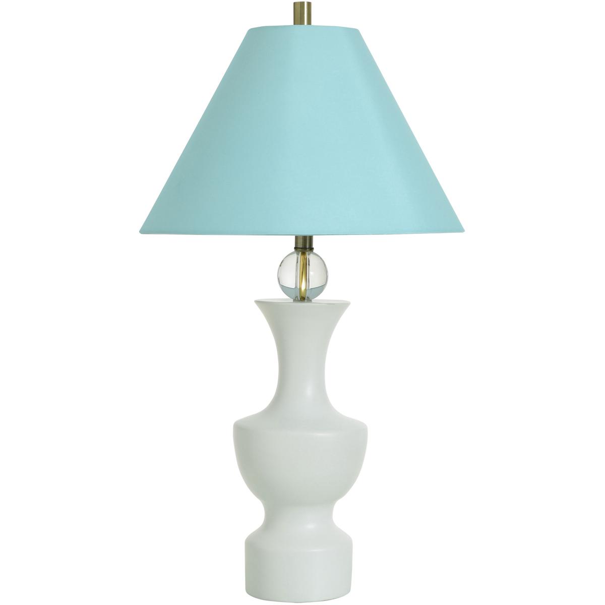 StyleCraft Home Collection DFL334062DS Cameron 31 inch 10000 watt Capri White and Clear Table Lamp Portable Light