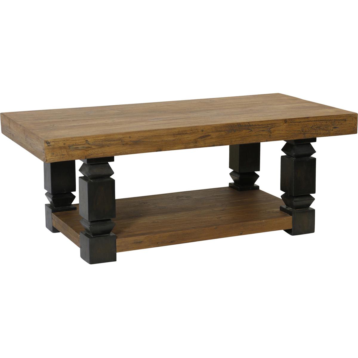 StyleCraft Home Collection IAF102753DS Cameron 48 X 24 inch Brown Mix and Black Wash Coffee Table