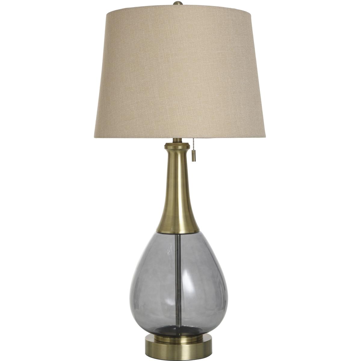 StyleCraft Home Collection KHL334539DS Isaiah 37 inch 100.00 watt Smoke and Brass Table Lamp Portable Light