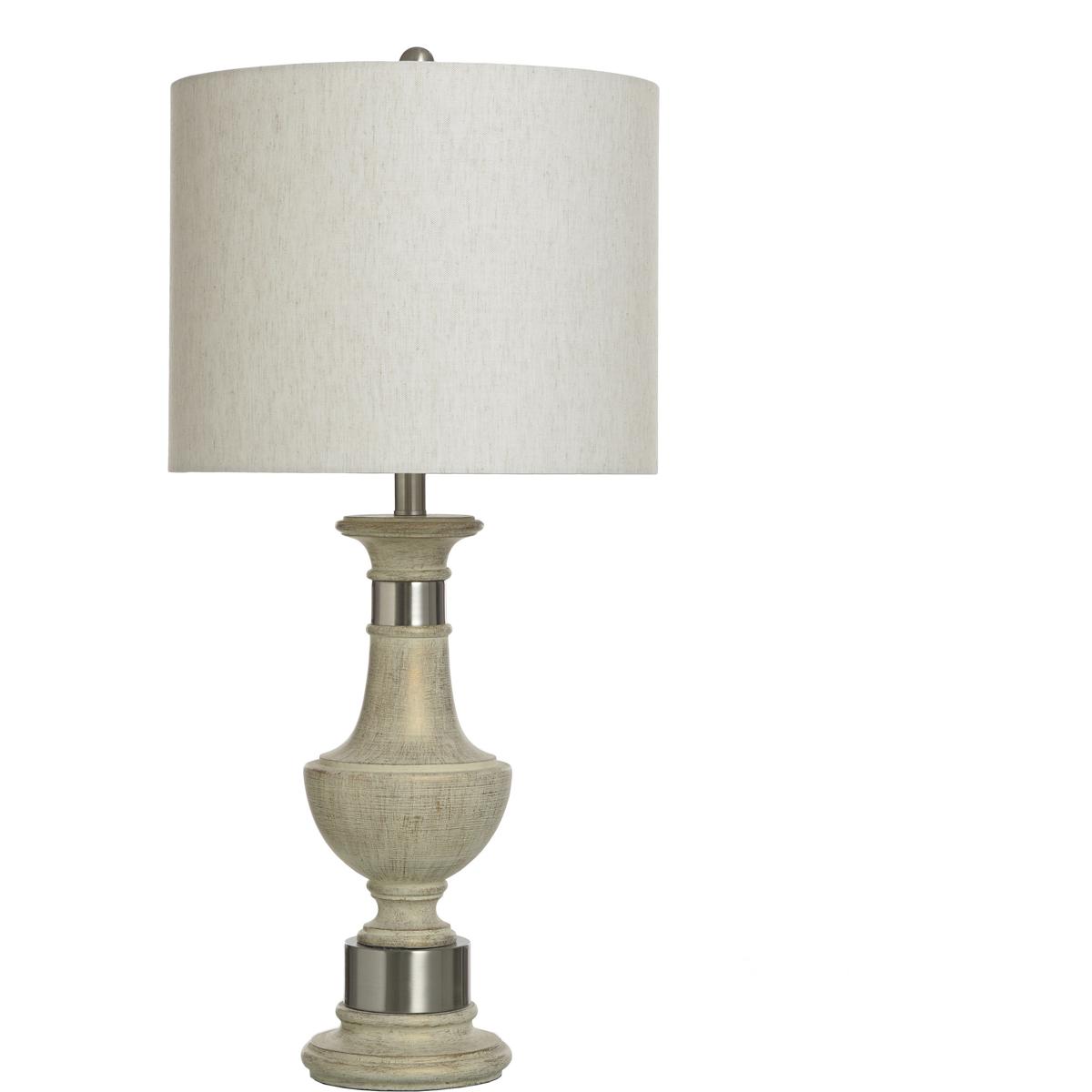StyleCraft Home Collection KHL334808DS Cameron 32 inch 100.00 watt Malta Cream and Silver Table Lamp Portable Light
