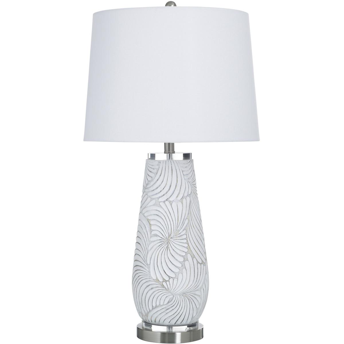 StyleCraft Home Collection KHL335195DS Poly 32.5 inch 100 watt Glina Silver and White Table Lamp Portable Light