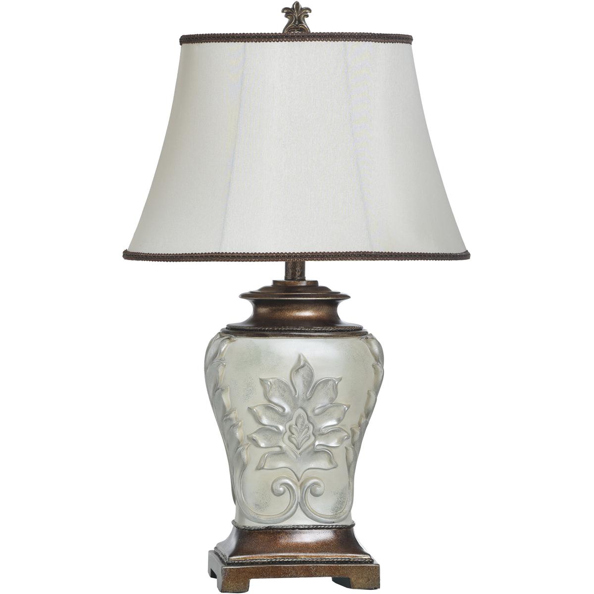 StyleCraft Home Collection L32331DS Magonia 28.5 inch 100 watt Cream and Off-White and Antique Gold Table Lamp Portable Light in Antique White with Go