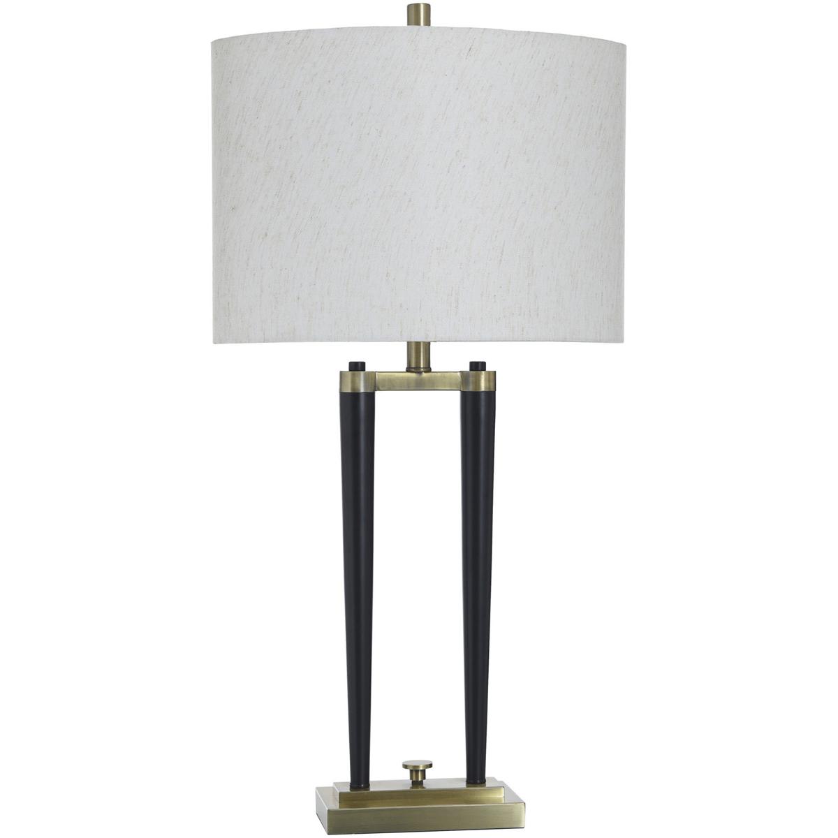Lighting New York L332317DS StyleCraft Home Collection Black Deco 33 inch 60.00 watt Brushed Brass Table Lamp Portable Light L332317DS - Open Box