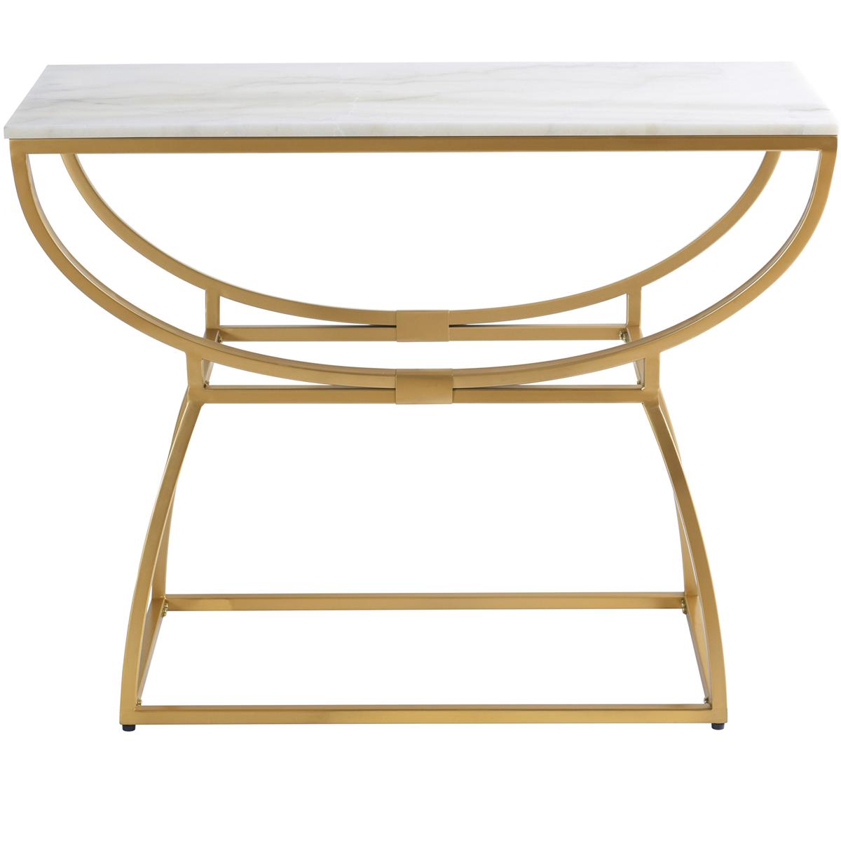 StyleCraft Home Collection NWF27072DS Loren 36 X 16 inch White and Gold Console Table